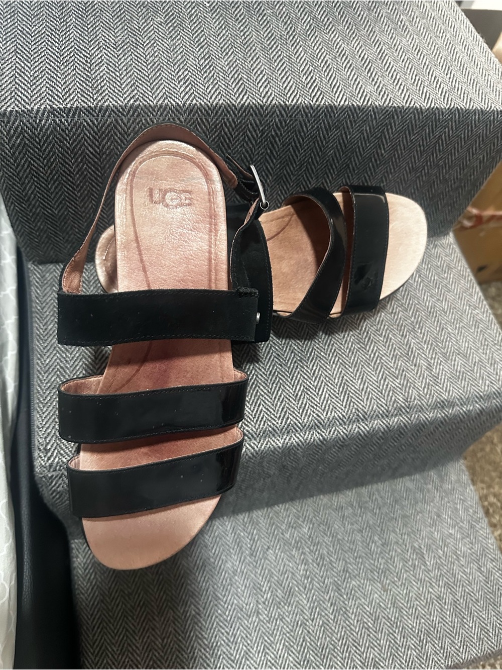 UGG Women's Black Triple-Strap Sandals